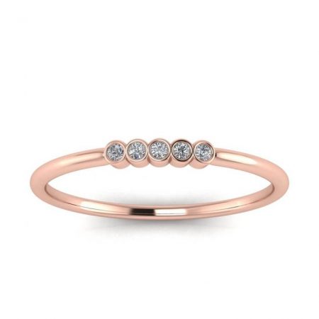 5 Bezel Set Diamond Wedding Ring