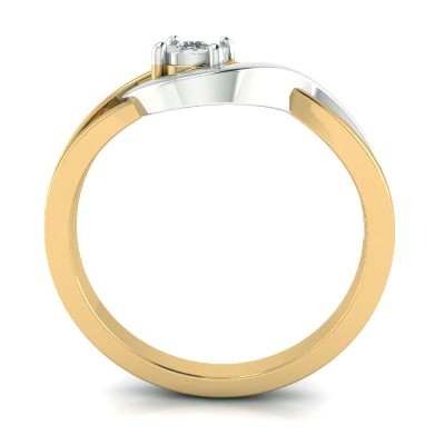 0.30 Ct Two Tone Twist Solitaire Engagement Ring