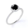 1.50 Carat Black Diamond Halo Ring