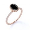 Black Oval Antique Rose Gold Engagement Ring