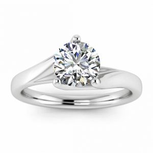 925 Sterling Silver Moon Moissanite Diamond Ring