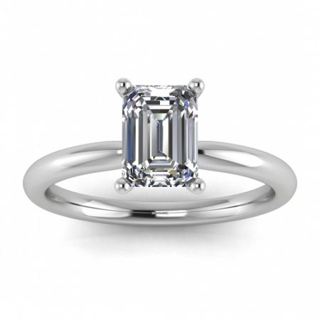 925 Sterling Silver Emerald Moissanite Diamond Ring