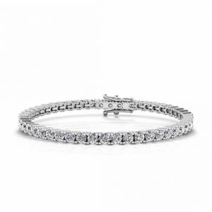 925 Sterling Silver Prong White Diamond Tennis Bracelets