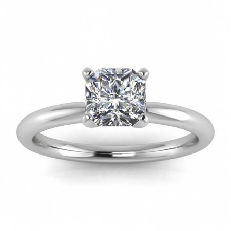 925 Sterling Silver Radiant Moissanite Solitaire Ring
