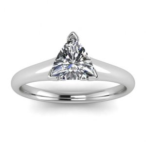 925 Sterling Silver Trillion Cut Moissanite Solitaire Ring