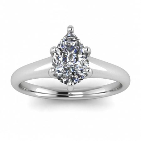 925 Sterling Silver Pear Cut Moissanite Diamond Ring