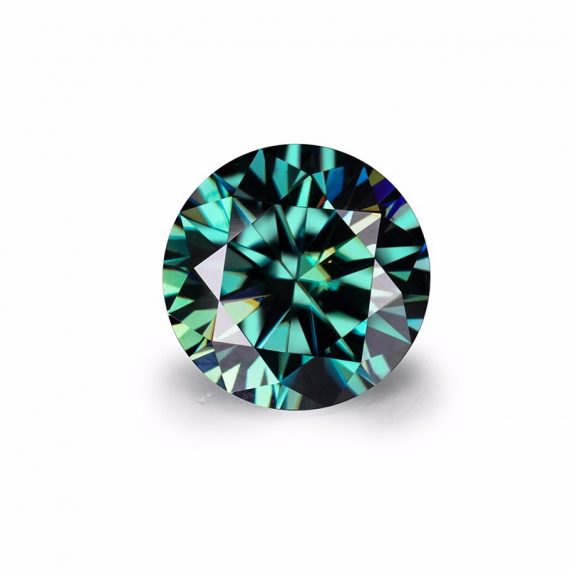 8.00MM [2.00CT] Round Natural Green Loose Moissanite Excellent Cut