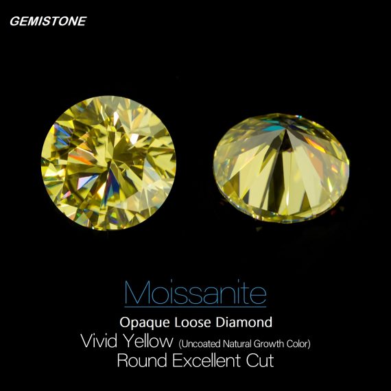 5.00MM [0.50CT] Yellow Round Excellent Cut Loose Moissanite