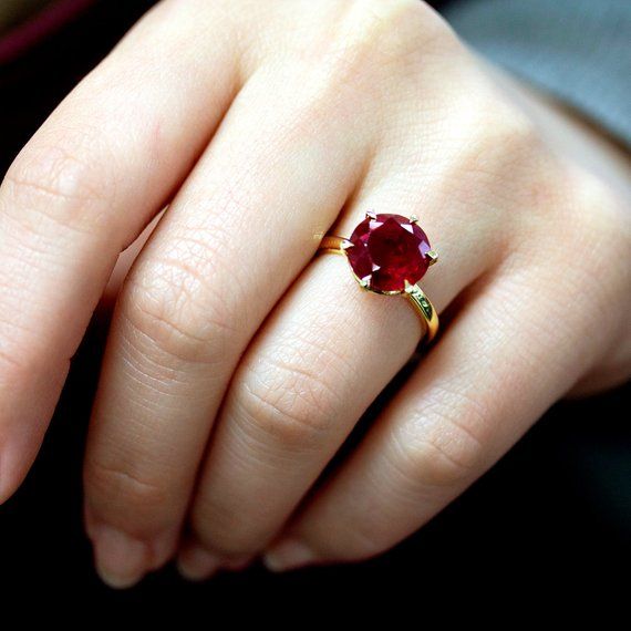 Red Ruby Diamond Gemstone Engagement Rings