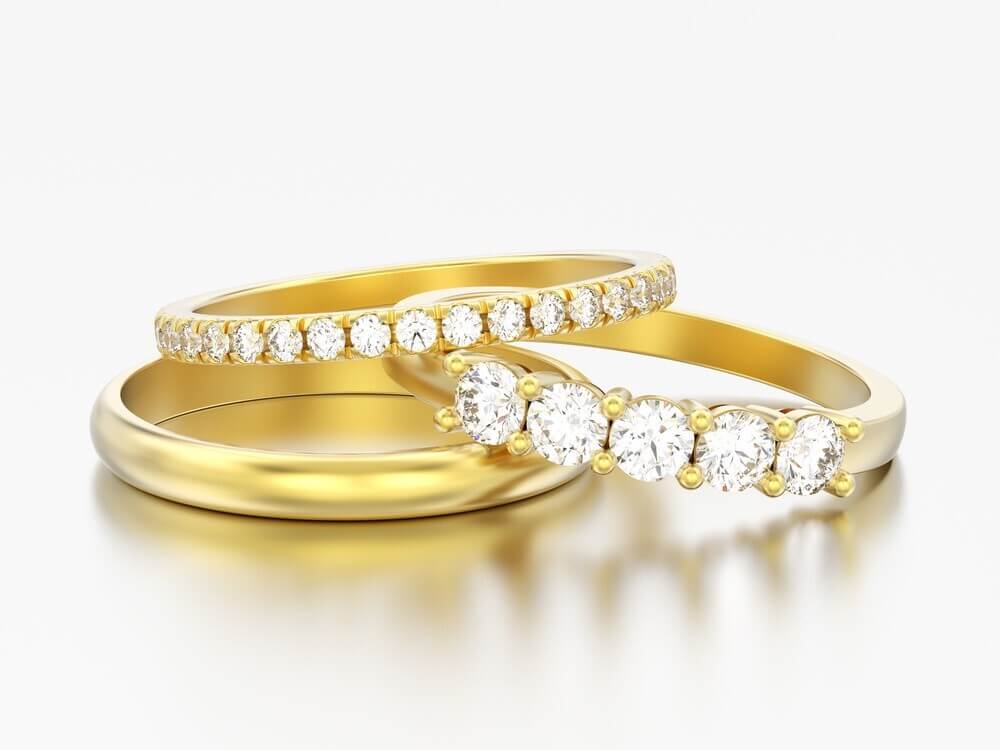 Yellow Gold Jewelry, Diamond Rings