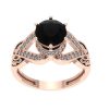 3 Carat Black Diamond With White Diamonds Halo Ring