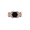 3 Carat Black Diamond With White Halo Rose Gold Ring
