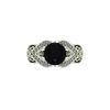 3 Carat Black Diamond With White Diamonds Halo Ring