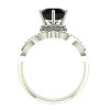 3 Carat Black Diamond With White Halo White Gold Ring - UP View