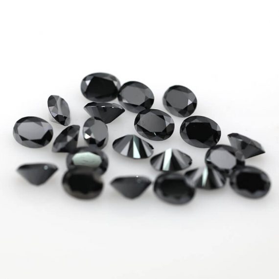 0.5CT [6 x 4MM] Oval Cut Black Loose Moissanite Diamond