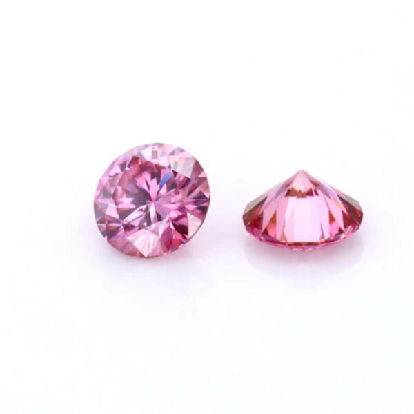 Pair Fancy Round Pink Diamonds