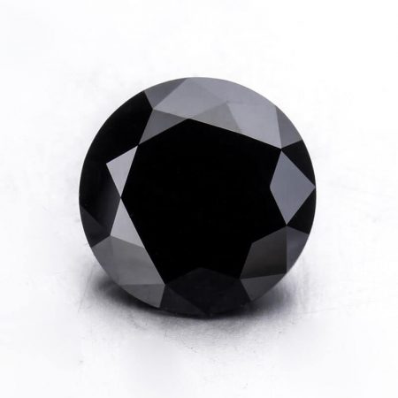 1CT [6.50MM] Round Cut Black Loose Moissanite Diamond