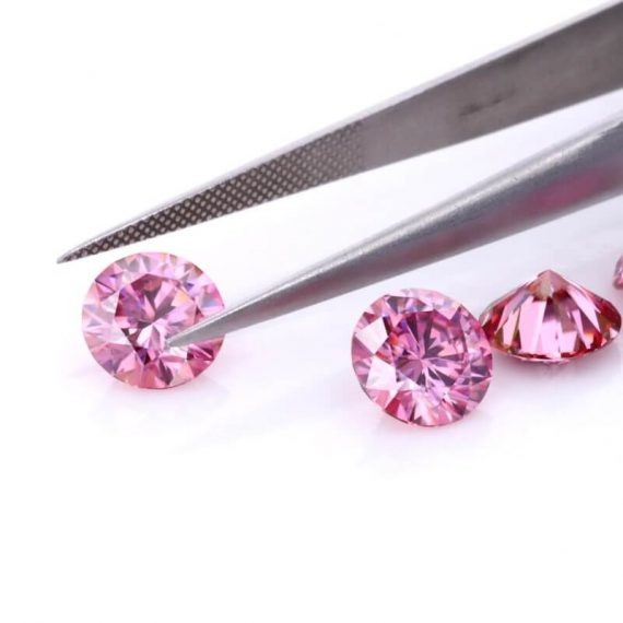 4.0MM [0.30CT] Pink Round Excellent Loose Moissanite Cut