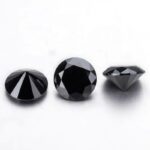Three Round Cut Black Diamonds