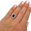 Wear Hand Black Emerald Ring