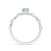1.13 Carat Aquamarine Diamond Scroll Ring - UP View