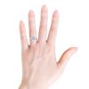 1.13 Carat Aquamarine Diamond Scroll Ring on Hand