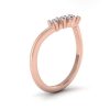Curved Moissanite Diamond Wedding Band in Rose Gold - UP View