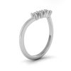 Curved Moissanite Diamond Wedding Band in White Gold - UP View