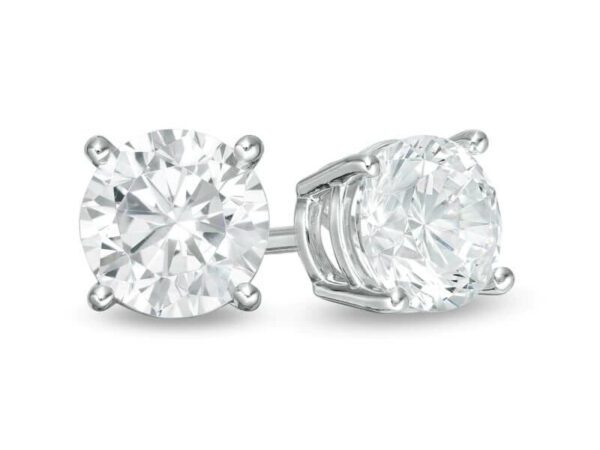 1 Carat Diamond Solitaire Stud Earrings