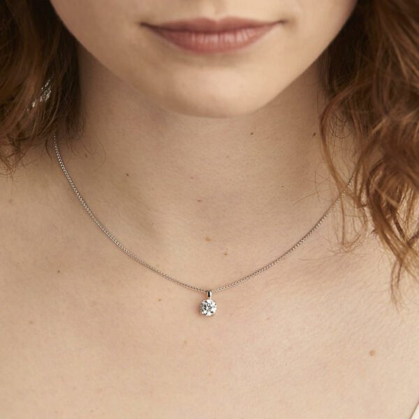 1 Carat Moissanite Diamond Solitaire Necklace