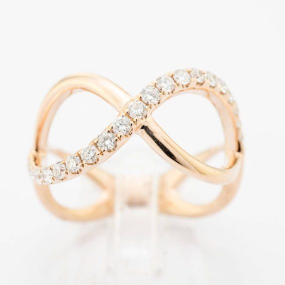 Promise Ring Infinity Knot Ring 18k Yellow Gold Ring Black Diamonds Ring Minimalist Ring Delicate Diamonds Ring Ready to Ship