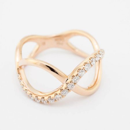 18k Rose Gold Plated Cubic Zirconia Infinity Knot Engagement Ring