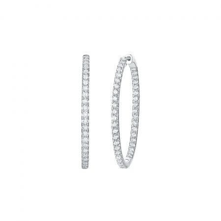 Classic Inside-Out Round Diamond Hoops