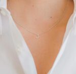 Diamond Letter Necklace - J Initial Letter Necklace