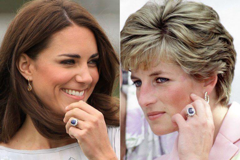 Celebrity Kate Middleton and her Mother Princess Diana- Blue Saphhire Engagement Ring