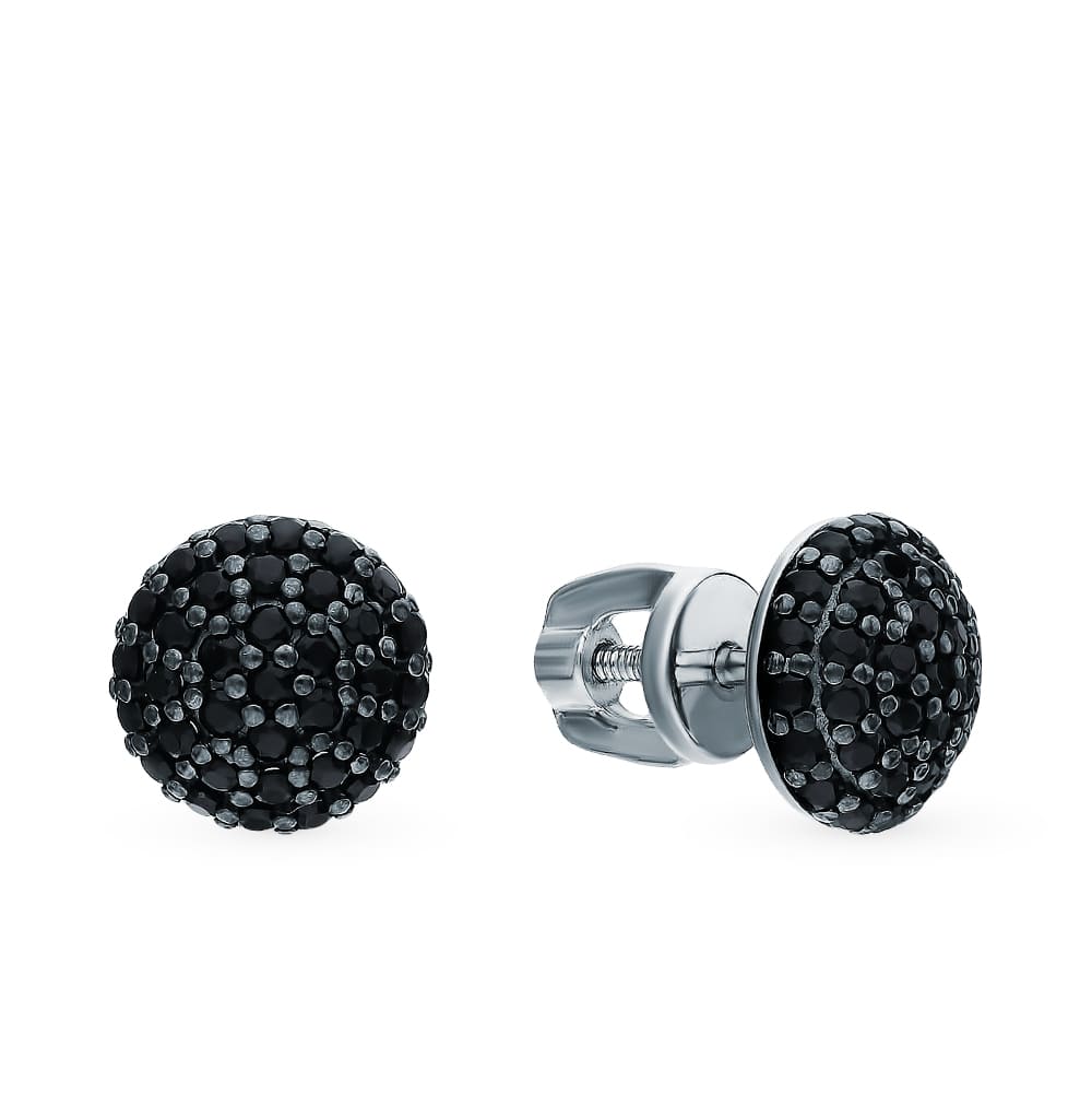 Black Diamonds Cluster Stud Earrings