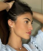 1 Carat Bezel Diamond Chain Drop Earrings for Women