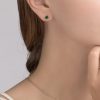 1 Carat Princess Cut Green Emerald Stud Earrings