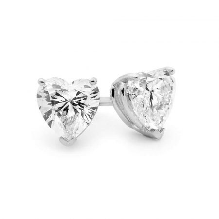 1 Carat Heart Cut Diamond Stud Earring 14k White Gold