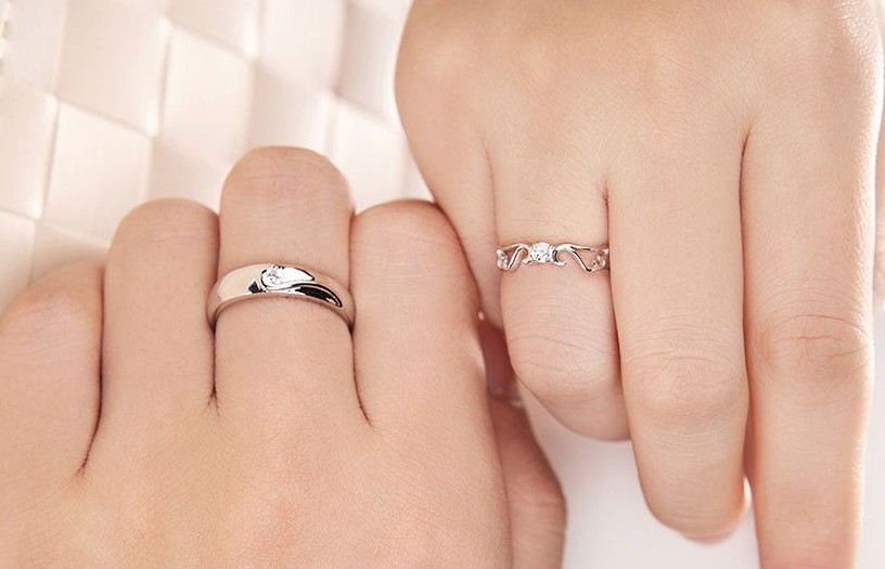Angle Wings Couple Crown Promise Rings, Valentine's Day