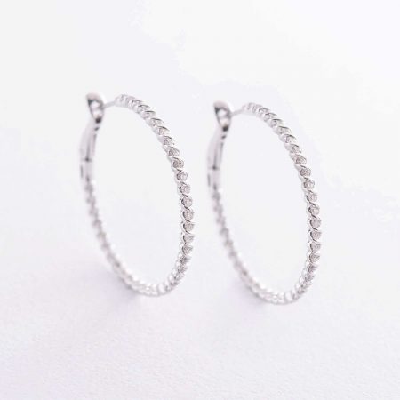 Bezel Set Diamond Hoop Earrings