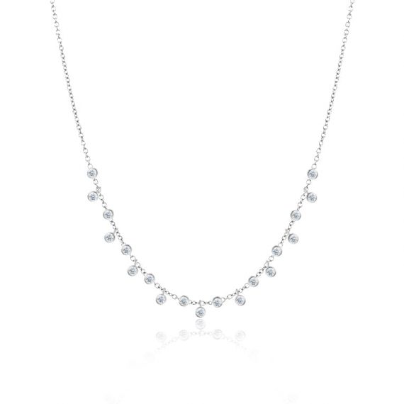 Bezel Signature Diamond Necklace With 19 Diamond