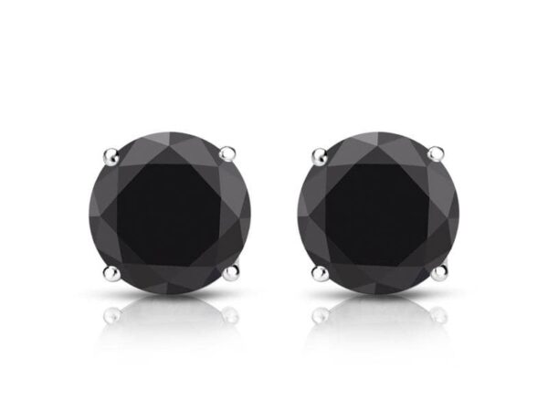 1 Carat Black Diamond Stud Earrings For Men and Women