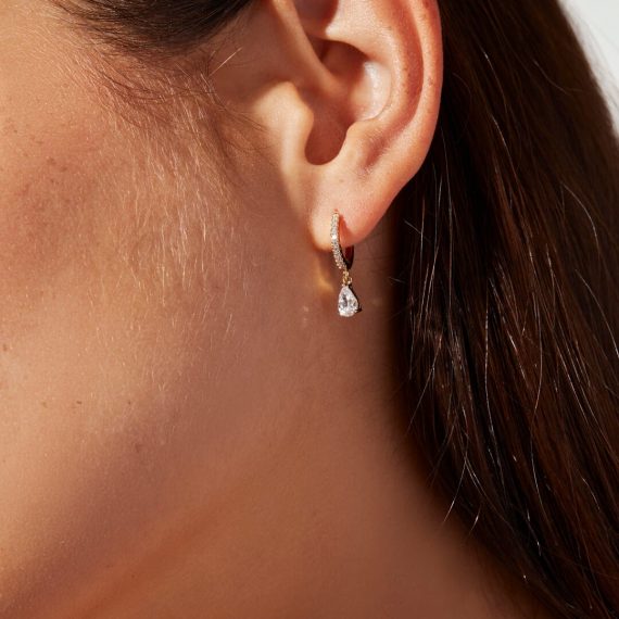 Delicate Huggie Teardrop Earrings
