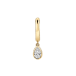 Diamond Solitaire Teardrop Huggie Earrings - Front Part-min