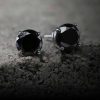 Men's Black Diamond Stud Earring