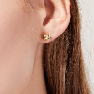 Mini Love Knot Earrings Closeup Looks