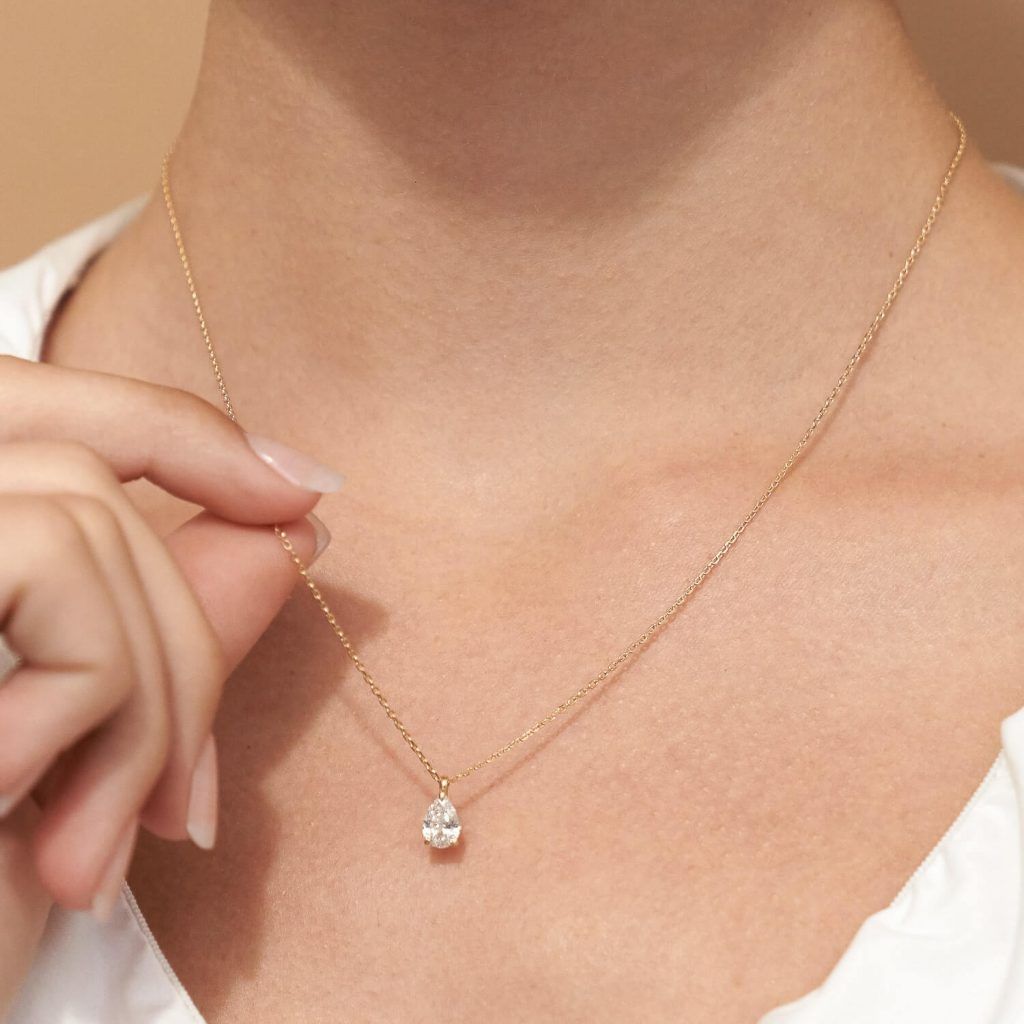 Pear Cut Diamonds in Necklaces