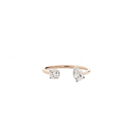 Toi et Moi Pear And Round Shape Two Diamond Ring
