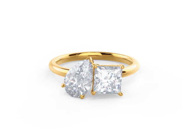 Toi-et-Moi-Pear-And-Princess-cut-Diamond-Engagement-Ring-gold-yellow